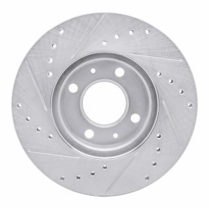 Dodge Attitude Brake Rotor (1) - Front Right - R1 Concepts - Drilled & Slotted - Silver - `06-`12
